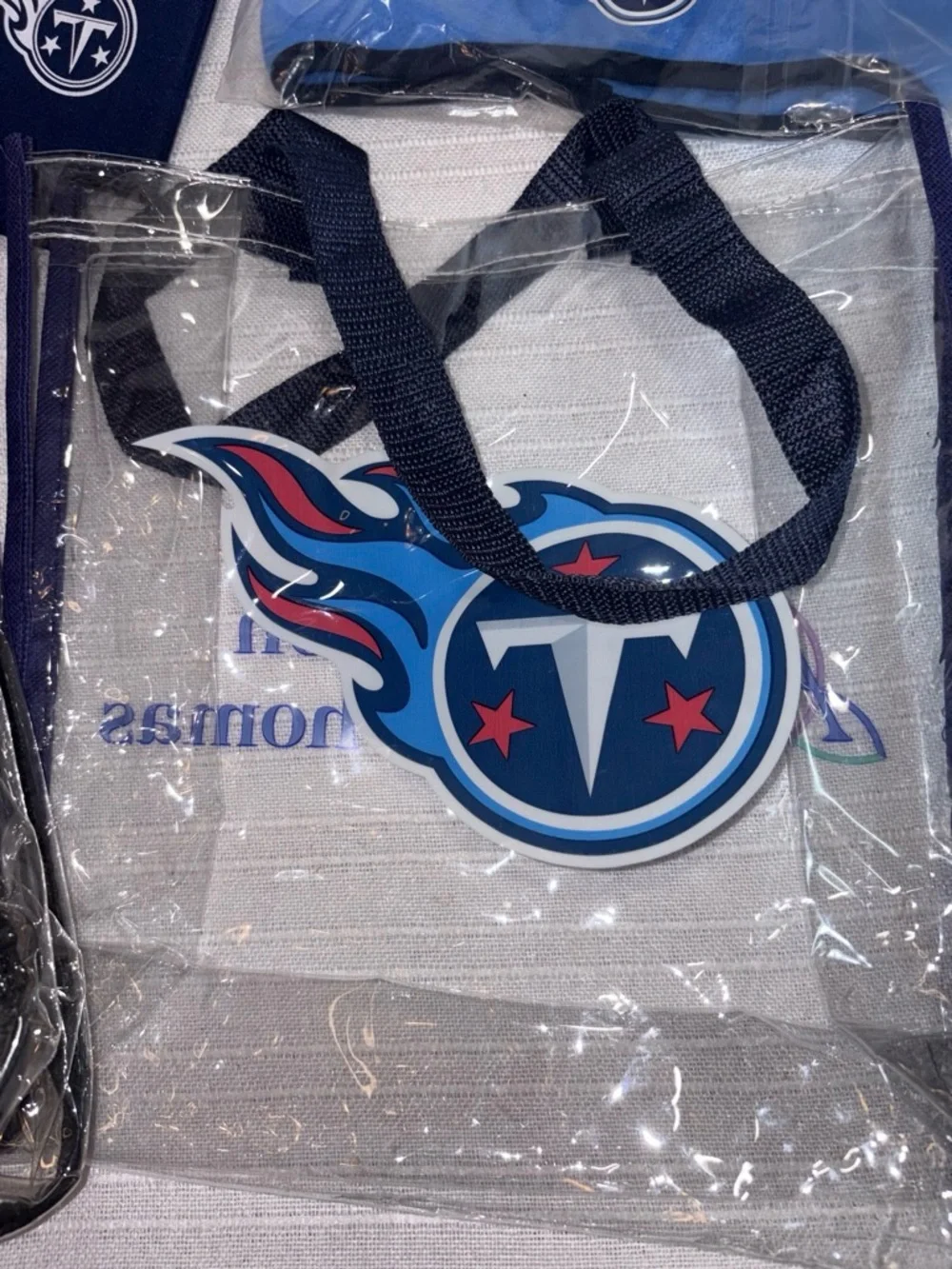 NWOT 2 Vintage NFL Bags Tennessee Titans Drawstring bag and a NFL Tote & Swag